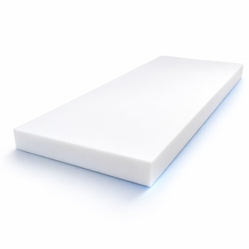All4All Schaumstoffplatte RG25/44 90x200 cm – Mittelfest - Polsterschaum – Zuschnitt für Matratze, PU-Schaumstoff - Polster & Wohnmobil - Camper & DIY (90x200x10cm)