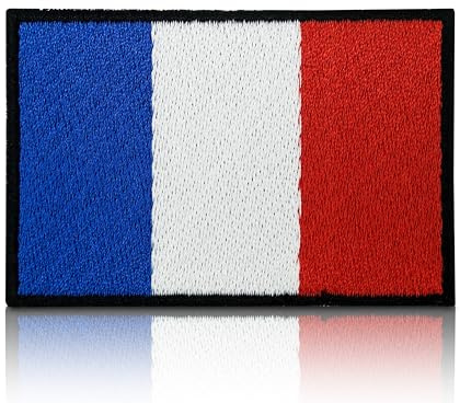 Finally Home Frankreich Flagge Patch mit Klett Rückseite | 7,9 x 5,2 cm | Französische Fahne Airsoft Patches France Flag Klettpatch