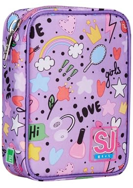 SJ GANG STYLE JAM GANG Astuccio Scuola Speed Pad, Rosa, Portapenne Mono Scomparto Con Plance Amovibili e Penne, Matite, Colori, Accessori Zaino, Elementari, Medie, Bambina