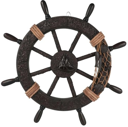 RORPOIR Mediterranean Captain Rudder Wall Ornament Nautical Decor for Home Beach Party Assorted Colors Ideal Fishing Net Decoration for Coastal Theme