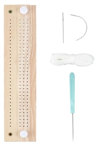 OLYCRAFT 1 Set/8-Teiliges Buchbindewerkzeug-Set Mit Holz- Und Acrylplatte Gewinde Gebogene Nadel Kunststoff-Schraubnähnadel Bindenadeln Buchbindeset Für Papier DIY Basteln Buchbindebedarf