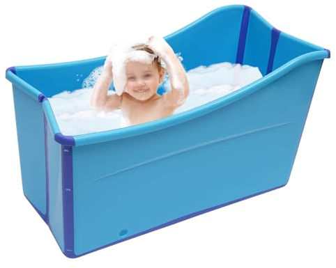 Baignoire Pliable Baignoire à eau Baignoire Pliante Adulte 98 * 50 * 56cm Baignoires Portable Mobile Baignoire Pour Douche Bleu