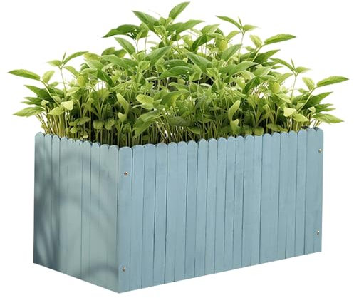 Preferspace Lit de Jardin pour pelouse de Jardin, parterres de Fleurs rectangulaires extérieurs, jardinière en Bois pour Fleurs/légumes/Fruits