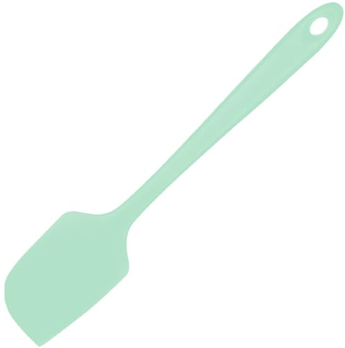 Grande Spatule en Silicone 315℃ Résistant à la Chaleur Maryse Grattoir Flexible et Antiadhésif, Ustensile de Cuisine pour la Cuisson pour Mélanger Remuant Raclant (Green, Large)