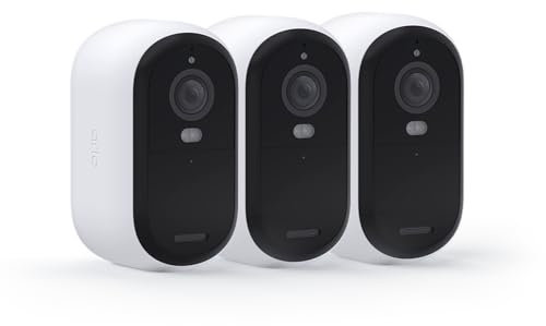 Arlo Essential Security Caméra sans Fil 2K avec projecteur, intérieur et extérieur, 2ème génération, Audio à 2 Voies, Vision Nocturne en Couleur, Activation de Mouvement, Notifications en Temps réel,
