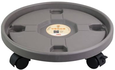 Portavaso per Piante, con Ruote, Rotondo, per Interni ed Esterni, con Base a Rullo, per Patio, Vaso da Fiori, Diametro Interno 30 cm