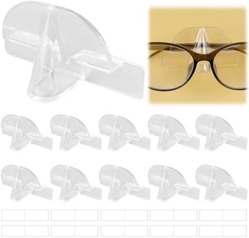 10 Stk Brillenhalter Wand, Brillenablage Sonnenbrillen Aufbewahrung, Gläser Aufbewahrung Zum Aufhängen, Selbstklebender Wandmontierter Brillenhalter, Kreativer Nasenform-Brillenständer für Zuhause