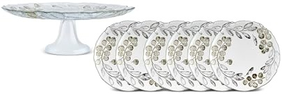 KARACA Eucalyptus 7-teiliges Dessertset Dessertteller Servierschalen