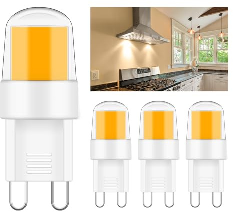 TRIJZHOU G9 Bi-Pin COB Lampe 2W AC220V Warmweiß 2700K 4er-Pack | nicht dimmbar, ersetzt 20-25W Halogen, 300 Lumen, G9 Bi-Pin, für Dunstabzugshaube