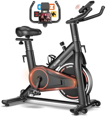 Exercise Bike, Spin Bike Exercise Bikes for Home Use with LCD Display & Tablet Holder, Quiet Stationary Bike for Gym with Comfortable Seat, Indoor Cycling Equipment for Fitness Workout Cardio Training