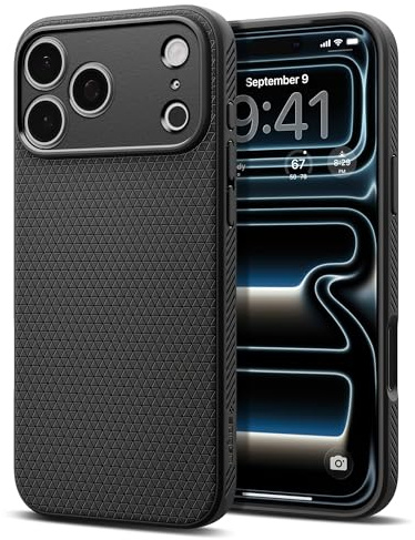 Spigen Liquid Air Phone Case Compatible with iPhone 17 Pro [Military-Grade Drop Protection] - Matte Black