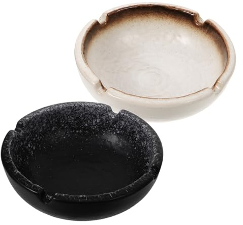 HOMOCONO Cenicero de Cerámica Japonés Capacidad de 150ml Resistente al Desgaste Diseño Vintage Redondo Adecuado para Hogares y Comedores