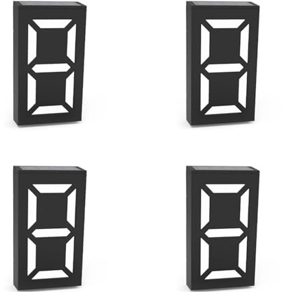 Numero Civico Esterno, Numeri Civici Lampada con numeri a targa solare. Numero civico esterno. Appartamenti. Targa Uso apto para porta da giardino. Luci solari ricaricabili(4 PCS,Warm White and White)