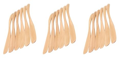 Uikdjgu Couteau À Beurre en Bois Fromage À Tartiner 6,5 Pouces, Beurre de Couteau de Confiture Couteau À Gâteau Masque Couteau 18 Morceaux