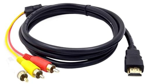 HDMI to RCA Cable Adapter RCA to HDMI Cable Male to 3RCA Converter Video Audio AV Cable Connector Adapter for DVD HDTV TV Projector AV Cord for PS4 PS3 Xbox 1080P 6ft