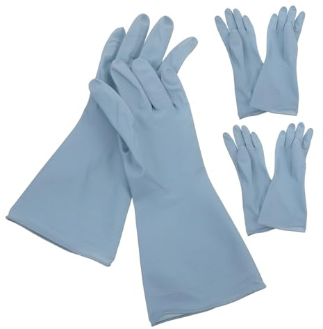 Ipetboom 3 Pares de Guantes Suaves y Reutilizables Protección para Muñeca y Antebrazo de Pvc Impermeables para Lavar Platos de Cocina Hogar