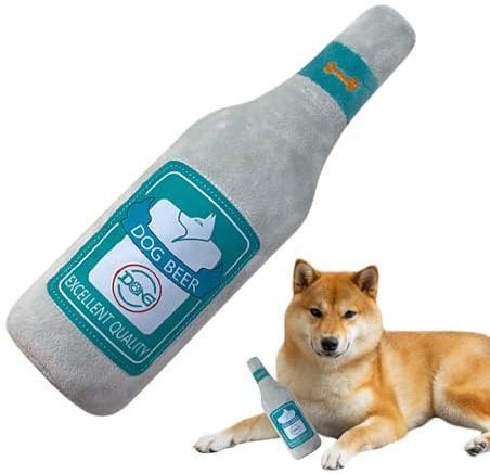 Erconsso Jouets à Coupelle pour Chien,Jeu Interactif Bouteille De Vin - Jouet Couché Squeaky pour Chien | pour Mâchonnement Stimulation Mentale Activité Physique Intérieur Extérieur Caisse