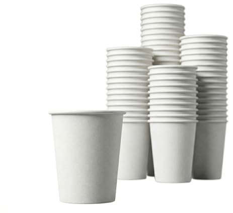 CaterCo 8oz White Paper Cups 237ml (1000 Pack) – Coffee Cups for Hot & Cold Drinks – Recyclable Biodegradable Cups for Tea, Latte, Vending Water, Parties, Catering & Office – (8oz - 1000 Pack)