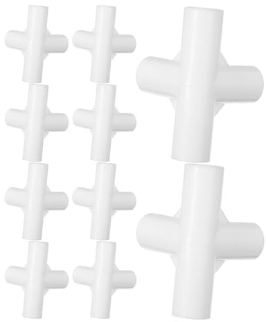 ELAYARD 10 Uniones de Estantes para Organizadores de Armario, Conectores de Plástico de Color Claro para Muebles, Acoplamientos de Tubo Redondo de 16 Mm, Juntas Cruzadas de 90 Grados