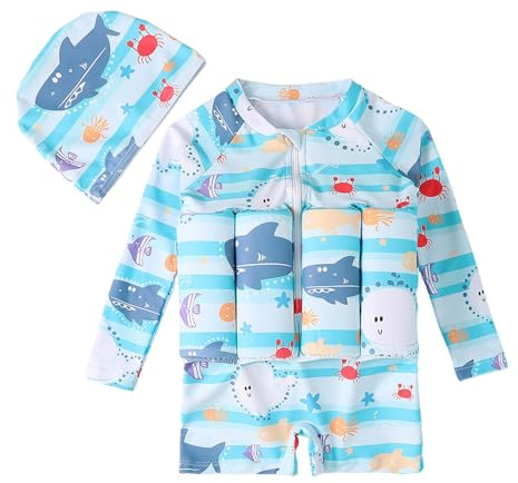 Costume da bagno per ragazzi 2026, costume da bagno con stampa cartoni animati, per ragazzi e ragazze, costumi da bagno, sport da spiaggia, pantaloncini estivi, costume da bagno, Blu, 5-6 Anni