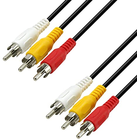 Waytex 23230 Câble 3 RCA Audio Stéréo Vidéo Mâle Mâle 3m Noir