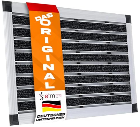 etm fussmatte aussen, schmutzfangmatte, aus Alu -Verschiedene Modelle - rostfrei & wetterfest - Haustür fussmatte innen (Elegant Mat, 49 x 80cm)