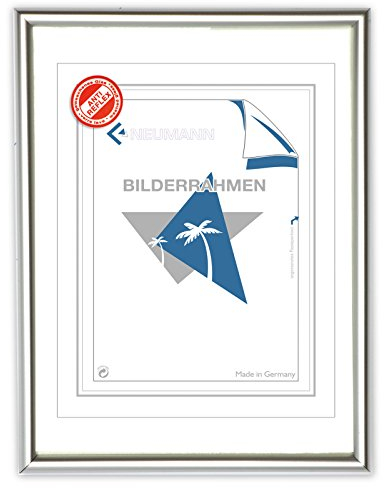 Alurahmen Image mit Antireflexglas, Rückwand und Schwenkfedern, Bilderrahmen Alu