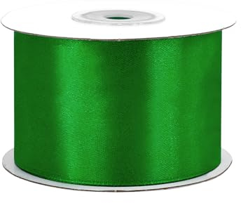 Satinband 50mm x 25m Rolle - FARBAUSWAHL in 3/6/12/18/25/38/50/75/100mm - farbecht & waschbar - Schleifenband für Hochzeit - Geschenkband zum Verpacken Dekorieren Basteln - Grün 580