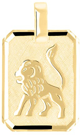 My Gold segno zodiacale a ciondolo leone (senza catena), in oro giallo 333 (8 carati), opaco e lucido, 21 mm x 12 mm, segni oroscopo, collana con pendente, ciondolo in oro, regalo, Gaudino, V0005552