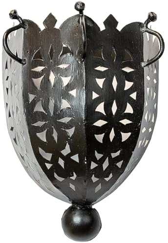 Marokkanische Wandlampe Nawal handgefertigt aus Eisen in Rost 26 cm