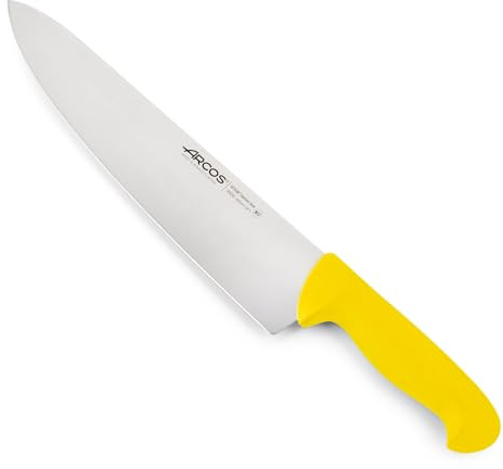 Arcos Cuchillo Cocinero Ancho Acero Inoxidable Nitrum 300 mm | Mango inyectado en polipropileno. Serie 2900. Color amarillo.