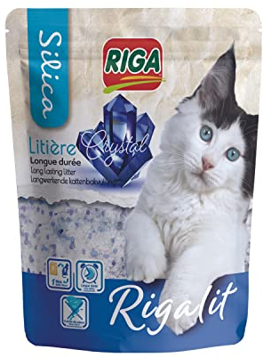 Riga - Rigalit Crystal - Absorbierendes Katzenstreu Mineralischen Ursprungs - Kieselgel - Absorbiert Gerüche - verhindert Bakterienwachstum - 2,2 kg