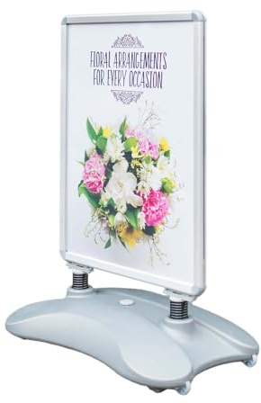 Deflecto A1 auf Wasserbasis Pavement Display Board mit Snap Rahmen – Silber