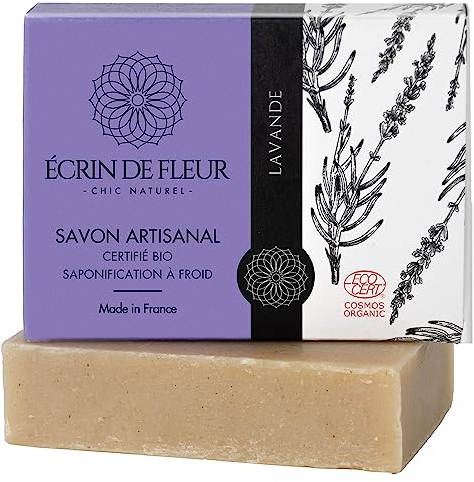 Écrin de Fleur – Lavender Soap for All Skin Types, Certified Organic Handcrafted Soap, Cold Processed, 1x90g
