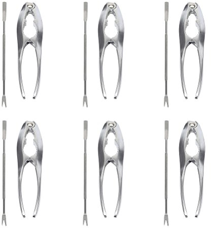 Schiaccianoci in Acciaio Utensili Pinza per Frutti di Mare, Kit 6 Crostacei Pinza per Aragoste e Scampi, Apri Granchio Crostacei Astice scavini per aragoste/granchi