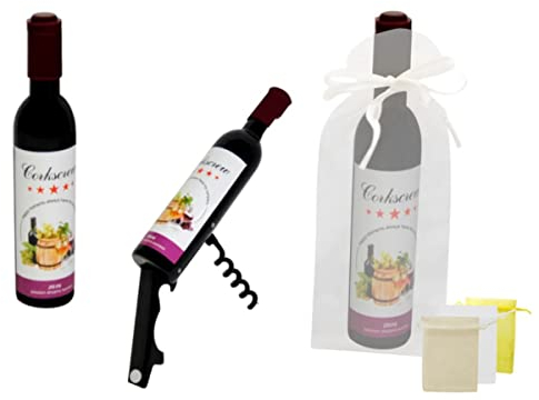 Lote de 15 Abridores-Sacacorchos Magnéticos Botella Vino en Bolsas de Tull Lisas. Destapadores. Recuerdos. Adornos. Regalos Originales.Detalles de Bodas, Comuniones, Bautizos, Cumpleaños. DC
