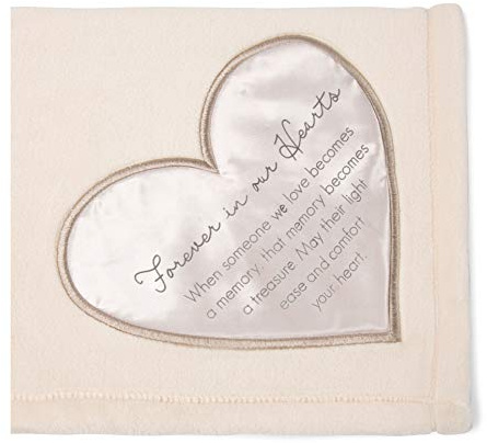 Pavilion Gift Company Forever in Our Hearts-50x60 Super Soft Royal Plush Throw Blanket, Cream