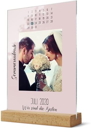 Kalender Bild mit Foto & Datum - Acryl Glasbild als Geschenke personalisiert für Freund Freundin - Wandkalender selbst gestalten - Geschenkidee Partner Jahrestag