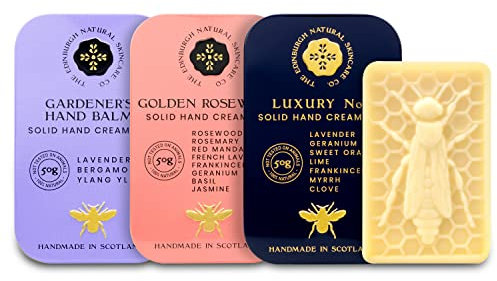 Moisturising Solid Hand Cream Bars | For Dry & Sensitive Hands Gardeners, Golden Rosewood, Luxury No.1 | Natural Hand Cream | Luxury Gift | Cruelty Free | Edinburgh Skincare Company