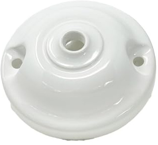 LaMorell LightDesign Rosette aus Porzellan, 75 mm, Schwarz-Weiß, 1 Ausgang, Schloss