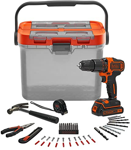 S.OF. BRICO KIT CON TALADRO PERCUTOR 18V Y ACCESORIOS BCKSB05-QW BLACK+DECKER