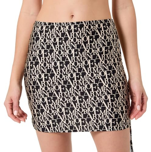 Emporio Armani Sarong Donna Logomania Nero XL, Nero/Logo Mandorla, XL