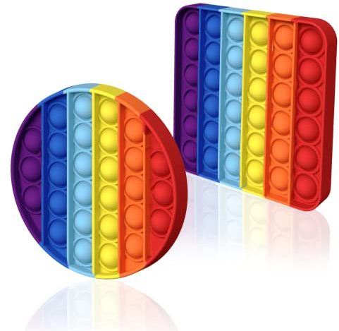 HOUT® 2Pcs Poppit Pop Fidget It Toy Set - Bubble Popet Antistress Spielzeug | Figetttoys Autismus braucht druckentlastendes Spielzeug Regenbogen Mitgebsel Kindergeburtstag