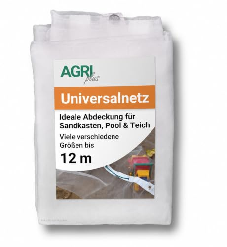 AGRI plus Universalnetz für Sandkasten, Pool & Teich | 3 x 3,5 m | Verschiedene Maße | Netz engmaschig 0,8 x 0,8 mm I Abdecknetz mit Ösen I Schutznetz UV-beständig & wasserdurchlässig