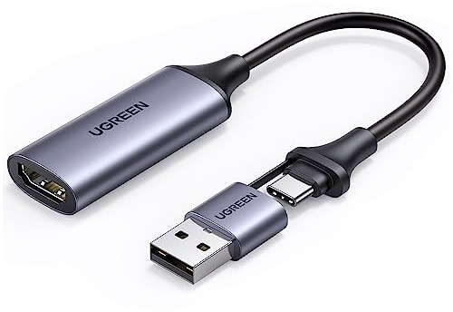UGREEN Carte Acquisition Vidéo HDMI 4K 60Hz Entrée USB C 1080P 30FPS HD Enregistrement Streaming Jeux Vidéo OBS Carte de Capture Compatible avec MacBook iPad Pro PC Switch PS5 Xbox TV Stick Caméra