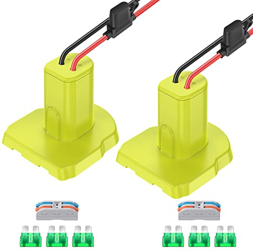 2 Packs Power Wheel Adapter for Ryobi 18V Battery Adapter Power Wheel Battery Conversion Kit with Fuses & Wire Terminals, 12AWG Wire, Power Connector for DIY Ride On Truck, RC Car Toys and Robotics