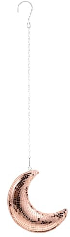 Angoily Mondförmige Disco-Kugel Glas-deko Hängend Spiegelnde Partybeleuchtung Für Geburtstage Hochzeiten Tanzveranstaltungen Stilvolle Roségoldene Mond-Form Festivaldekoration