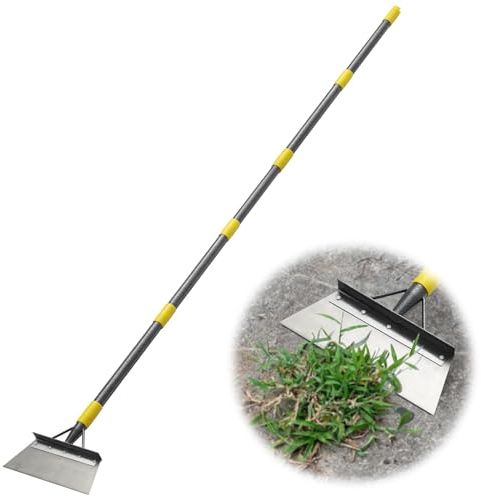 Garden Shovel, Multifunctional Flat Garden Cleaning Tool 199 cm with Adjustable Length Ergonomic Handle, Gardening Scraper Long Handle for Weeding, Scraping, Ice Remove