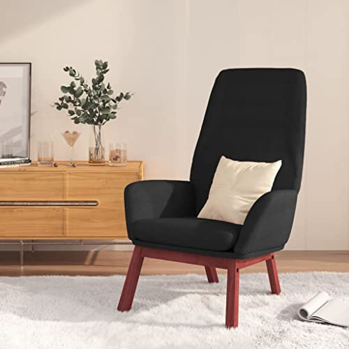 THOYTOUI Relaxsessel, Ohrensessel Armlehnensessel Kinosessel Leseessel Geeignet für Balkon Büro Speisesaal Schlafzimmer Schwarz Stoff