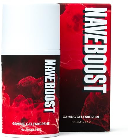 Naveboost Gaming Gelenkcreme – Kühlend & Erfrischend – Mit Kampfer, Menthol & Blaulichtschutz – Zur Schmerzlinderung von Gelenken – Natürlich, Vegan – 50ml